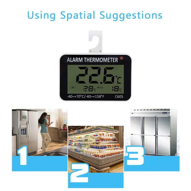 Large LCD Refrigerator Fridge Freezer Digital Thermometer Temperature Meter with