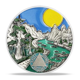 0 Year Sobriety Coin Gifts | Forest River Tree Blank AA Coins -HA AA Chip Medallion with Serenity Prayer | Narcotics Alcoholics Anonymous Gifts for Anniversary Month & Year for Men & Women in Recovery