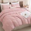 Andency Pink Tufted Comforter Set Queen(90x90Inch), 3 Pieces(1 Boho Comforter,
