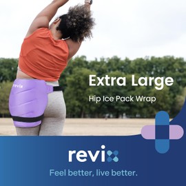 REVIX Extra Large Hip Ice Pack Wrap with Straps, Reusable Gel Ice Pack for Hip Replacement, Thigh, Shoulder & Back, Soft Lining Cold Compress Recovery Kit
