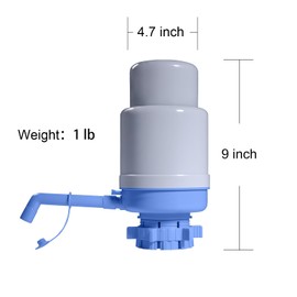 5 Gallon Water Dispenser - Manual Water Dispenser for 5 Gallon Bottle Non Drips, Easy Hand Press Water Pump Dispenser Fit for 2-6 Gallon Water Bottle (Blue)