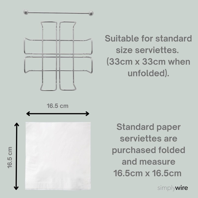 simplywire – Pack of 2 - Napkin/Serviette Holder with Weighted