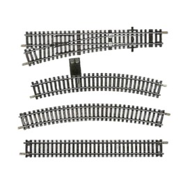 HANFLY HO Scale Track Set Nickel‑Silver Rails, Wooden‑Style Sleepers, Compatible with All HO DC Systems Includes Straight & Curved Tracks (18 PCS)