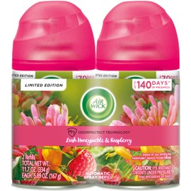 Air Wick Automatic Air Freshener Spray Refill, Lush Honeysuckle & Raspberry, Essential Oils, Odor Neutralization