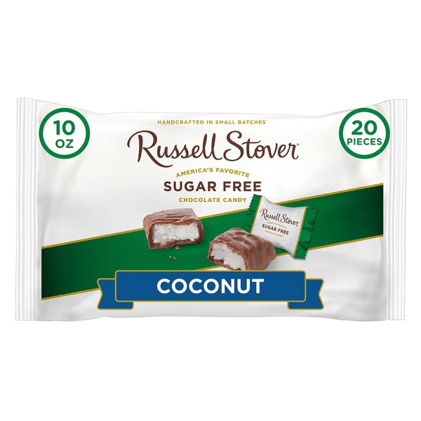 Russell Stover Bolsa sin azúcar de coco, 10 onzas