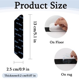16 PCS Anti Slip Rug Gripper - Carpet Sticker Carpet Tape Pads - Rug Underlay Rug Grippers Washable & Reusable Carpet Corner Gripper for All Kinds of Hard Laminate Floor(Black)