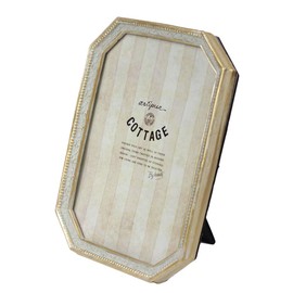 Tokyo Kankan, Antique Style, Photo Frame, Photo Stand, Wall Hanging, L, 7.5 x 5.5 inches (19 x 14 cm), White