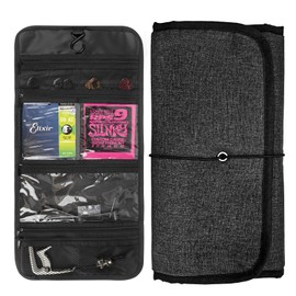 Musiin Guitar Accessory Organizer Bag, Foldable Easy Access Pockets Case, Picks, Strap, Capo, Strings Holder Storage (Iron)