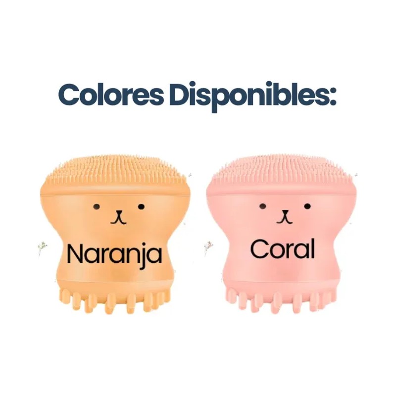 Cepillo Pulpo Masaje Exfoliante Facial Silicona Pack 12pz F