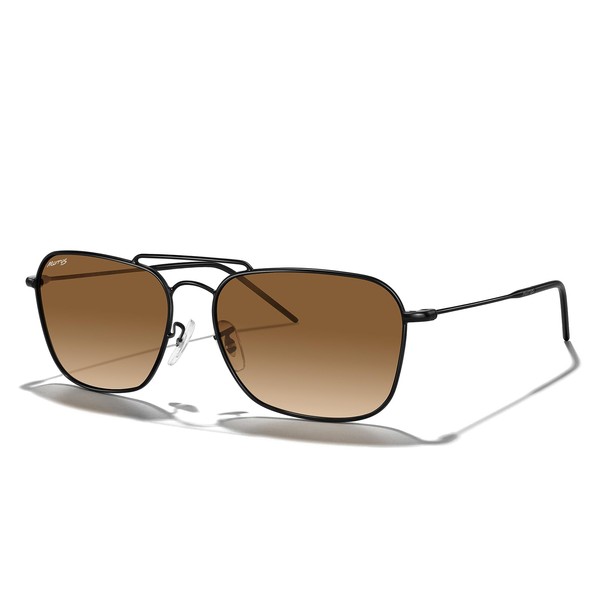 MERRY'S Retro Metal Square Aviator Polarized Sunglasses for Men Women