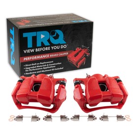 TRQ Front Performance Brake Caliper Set Red Compatible with 2013-2022 Honda Accord 2016-2022 HR-V