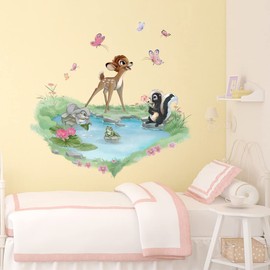 Runtoo Deer Wall Stickers Forest Animals Wall Decals for Girls Bedroom Kids Baby Nursery Home Decor