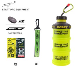 SPEQT - Contenedor apilable de proteína en polvo, con mosquetón y cordón de transporte, almacenamiento de suplementos de bloqueo giratorio, contenedor portátil de proteína en polvo para ir para antes