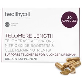 Healthycell Telomere Length Supplement - Anti-Aging Telomere Lengthening Supplements with Phytonutrients & Vitamins for Cellular Health - AC-11, Astragalus & Resveratrol - 30 Capsules