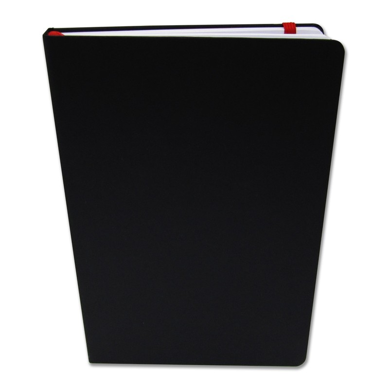 BookFactory Black Banded Journal/Banded Diary - 192 Pages, Black Cover,