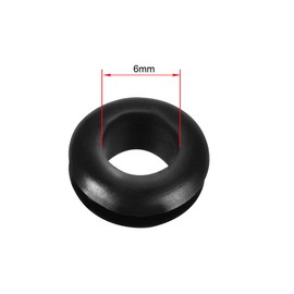 sourcing map Rubber Grommets 6mm Dia. Wire Gasket Ring for Hole Plug Cable, Black 50 Pieces