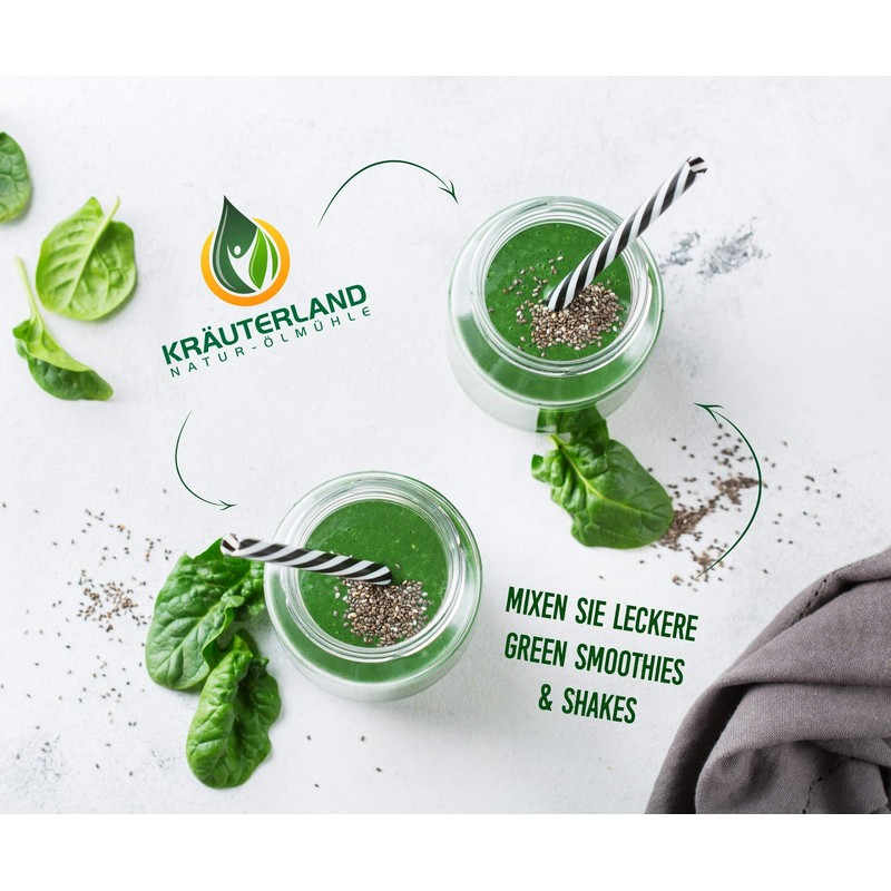Kräuterland Organic Spirulina Powder, 500 g, Spirulina Powder, Vegan Algae