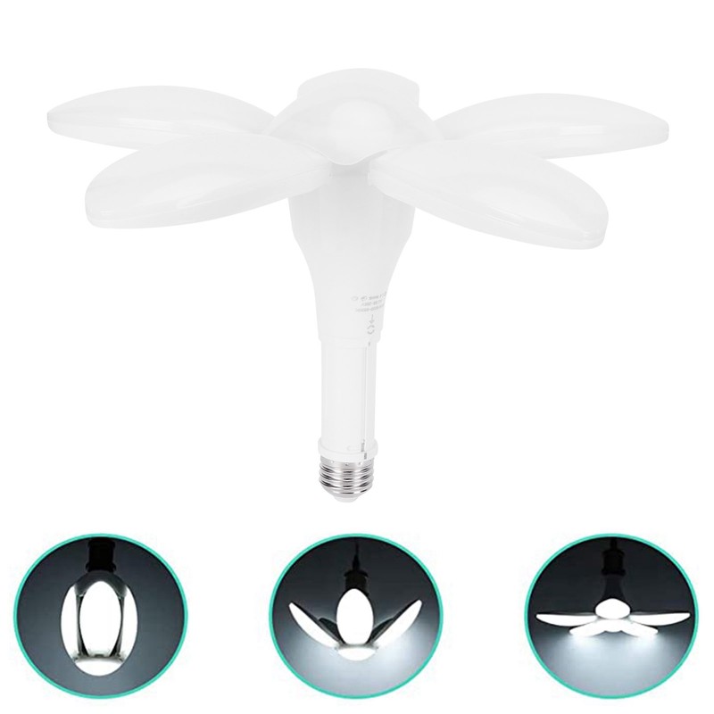 5 Leaf Garage Light LED Deformable Lamp 80W E26 Ceiling