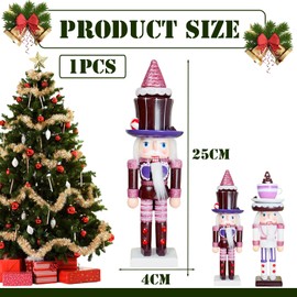25cm Wooden Purple Nutcracker Soldier Christmas Nutcracker Figures Ornaments,Nutcracker Christmas Decorations,Nutcracker Gifts Nutcracker Soldier Puppet Doll for Tree Tradition Xmas Gift Indoors Decor