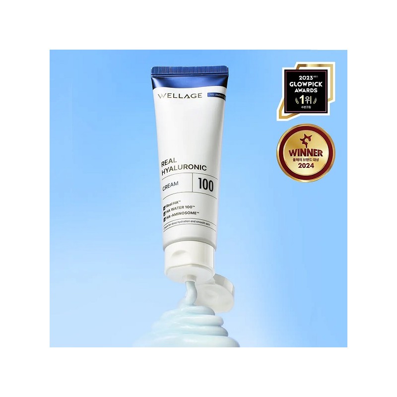Wellage Real Hyaluronic 100 Cream 50ml Double Plan / 웰라쥬