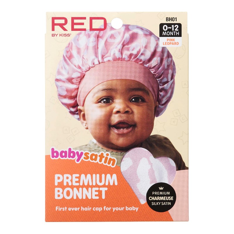 Red by Kiss Baby Satin Bonnet Sleep Cap for Infants,Soft,