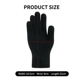 HGDGears Winter Warm Knitted Gloves for Men,Soft Lining,Touchscreen Thermal Knitted Gloves for Cold Weather(Bright Black)