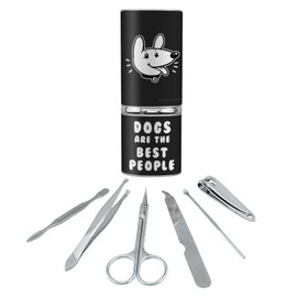 Dogs are the Best People Funny Humor Stainless Steel Manicure Pedicure Grooming Beauty Care Travel Kit