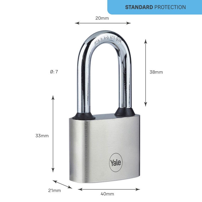Yale - Y112/40/138/1 Iron Disc Padlock 40mm - Nickel Plated