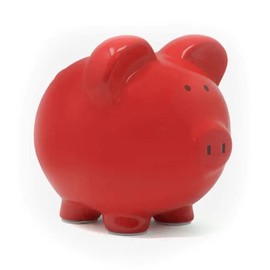 Child to Cherish Ceramic Piggy Bank, Red