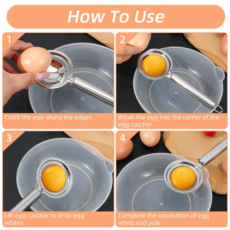 XLIUAX 2 Pcs Egg Yolk Separator, Egg Separator for Raw