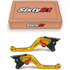Sixty61 CBR1000RR Levers 2004-2007 Honda Gold Short Brake Clutch Set Adjustable Aluminum