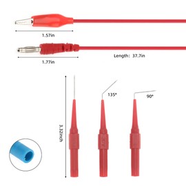DIANN 20pcs Back Probe Test Kits 5pcs 4MM Banana Plug to Alligator Clip Test Leads and 15pcs Back Probe Pins 5 Colors for Vehicle Automotive Car Circuit Electrical Diagnostic Testing