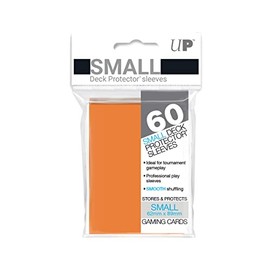 UltraPro Deck Protector Solid Sleeves, Orange Orange, 60 Pack, Mini Size, 3.5 x 2.4 inches (89 x 62 mm)