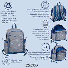 Execo Designer 3-PCS Bundle Kids Backpack, Lunch Box and Pencil Case for Preschool and Elementary (Dinosaur)