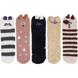Zmart Soft Cute Fuzzy Socks for Women Cozy Slipper Socks Warm Sleep Microfiber Fluffy Winter Christmas Socks