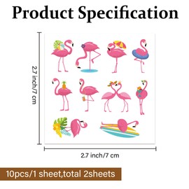 PLIGREAT Pink Flamingo Golf Ball Marker Pack of 20 Tropical Theme Golf Ball Marking Stickers for Identifying Golf Balls 2 Sheets Golf Ball Customize Marker Golfer Gift Golf Accessories