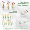 GOOZADA 6 Pack Mini Vase Glass Magnets, Cute Magnetic Fridge