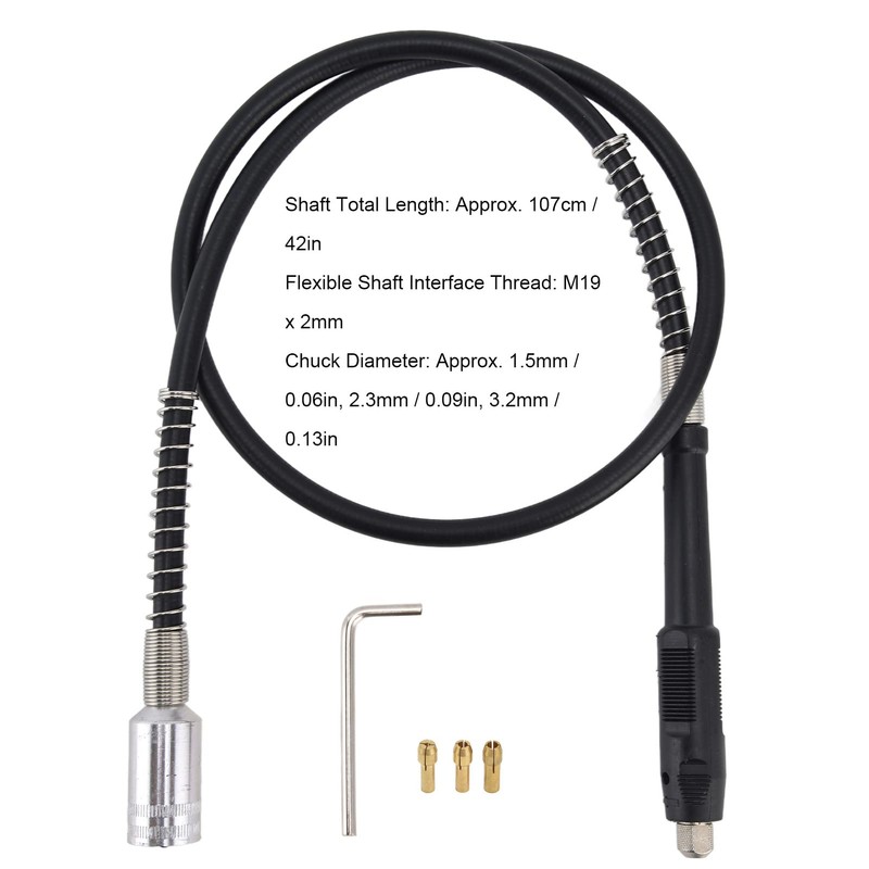 Flex Shaft Rotary Tool Attachment with Comfort Grip and Cable