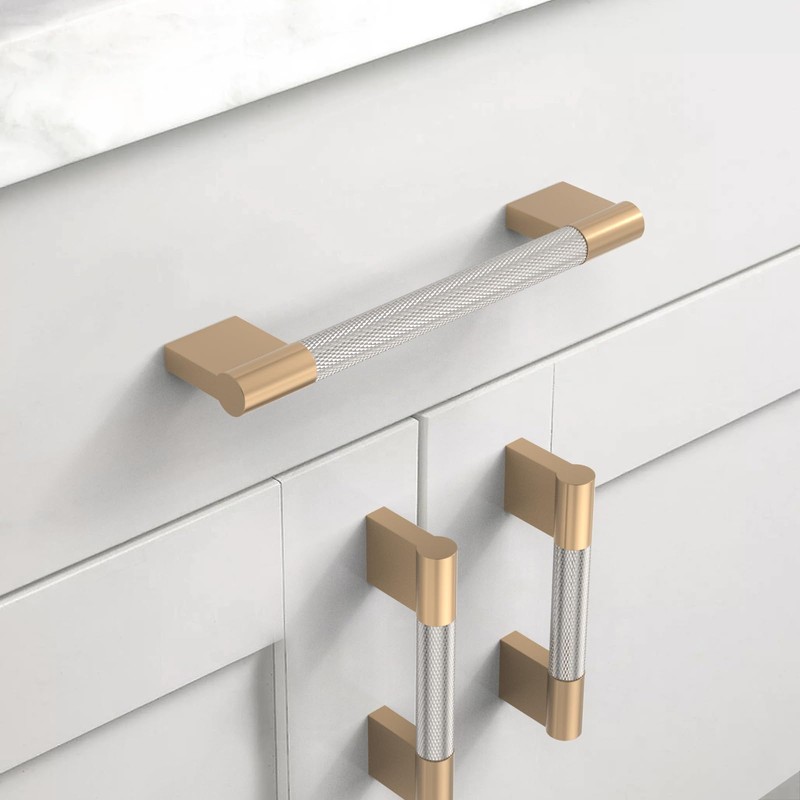 Coinkoly 10 Pack 3"(76mm) Brushed Satin Nickel and Champagne Bronze
