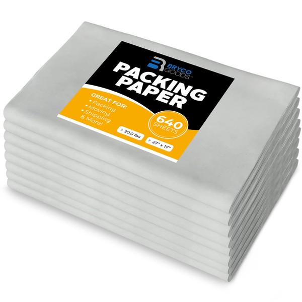Packing Paper Sheets for Moving - 20lb - 640 Sheets of Newsprint Paper - Must Have in Your Moving Supplies - 27" x 17" - Made in USA