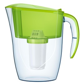 AQUAPHOR Water Filter Jug Smile, Space-saving, Lightweight Fridge door fit 2.9L Capacity 1 X A5 Filter Included with added Magnesium Reduces Limescale Chlorine & Microplastics, Green