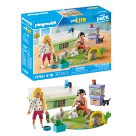 PLAYMOBIL My Life 71753 Family with Rabbits Animal Figures Toy for Children from 4 Years