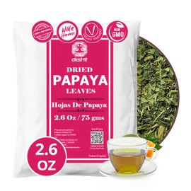 2.6oz Dried Papaya Leaves, 100% Natural Leaves, Papaya Leaf Tea, Non-GMO, Caffeine-free, Vegan-friendly. by Akshit