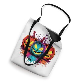 Neon Pop Art Jack-o-Lantern Row Tote Bag