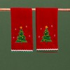 Serafina Home Holiday Christmas Bath Fingertip Towels, Embroidered Christmas Tree
