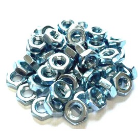 Brighton 1/4-28 UNF HEX JAM NUTS THIN WALL NUT  ZINC COATED - STEEL - 50 PIECES
