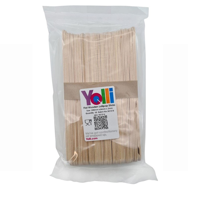 Flat Ice Lolly Lollipop Sticks 200mm x 24mm x 2mm