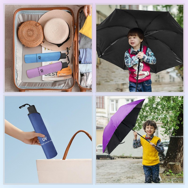 Lilingsty Travel Umbrella, Umbrellas Bulk, Travel Folding Umbrellas, Navy Blue