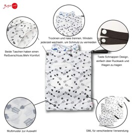 Wet Bag Waterproof Nappy Bag for Travelling Wet Bag Nursery Wet Bag Nursery Laundry Bag Fabric Nappies Laundry Bag Nursery Waterproof Nappy Bag for Baby Set of 4, Arrow Geometric Lemon Rhino, Wet