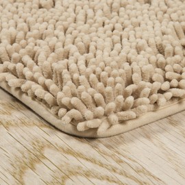 Lavish Home 2 Piece Memory Foam Shag Bath Mat - Ivory
